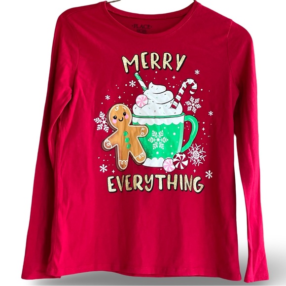 3/$20 The Childrens Place “Merry Everything” Christmas Shirt - Picture 1 of 3